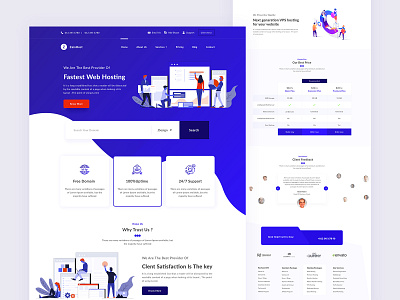 Web Hosting Company - Home Page analytics cloud cryptocurrency dashboard gradient color home hosting illustration landing minimal server solution website