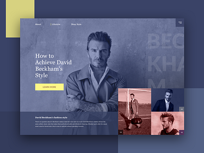 David Beckham Style Guide fashion free grid interface layout minimal sports style ui ux website