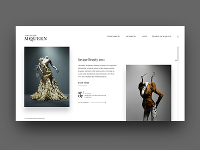 Savage Beauty tribute. beauty fashion grid layout minimal savage ui ux website