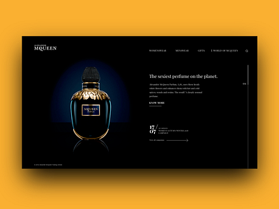 The sexiest perfume on the planet. black fashion grid layout minimal savage ui ux website