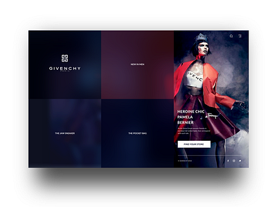 Givechy website landing. dark desktop fashion givechy grid landing layout ui ux web website