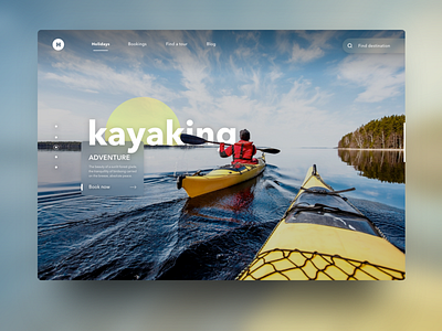 Kayaking Holidays :) booking free holiday interface nature sketch travel typography ui ux web website