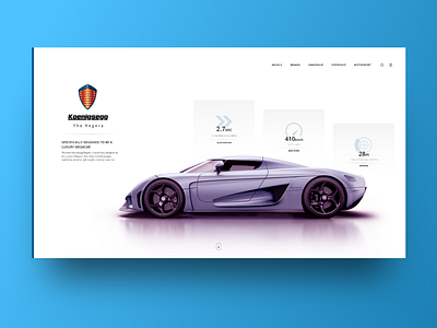 Koenigsegg Regera car free grid interface minimal ui ux web white