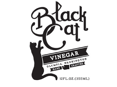 Blackcat Vinegar branding logo packaging