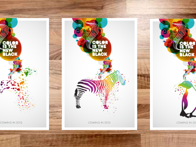 2012 // Color Campaign dalmation design illustrator penguin poster type vector zebra