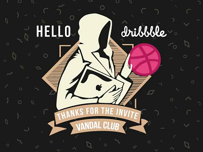 Hello Dribbble!!! dribbble hello hood illustration vandal vector