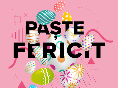 Happy Easter 2018 colour easter easter egg egg typography