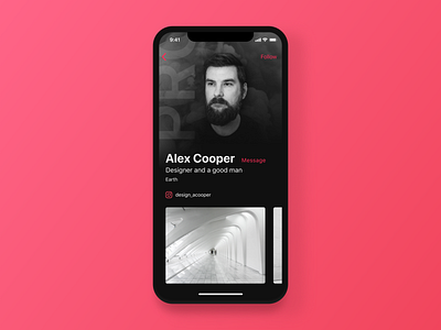 Daily UI #006 — User Profile 006 app dailyui dark dribbble interface mobile profile user profile