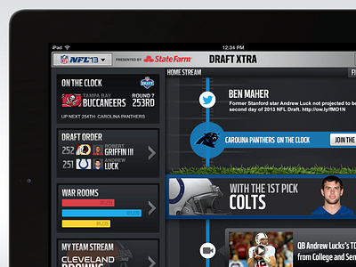 Draft Xtra 2nd screen app colors ios iphone nfl resource