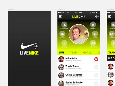 Live Nike+ idea mobile nike sketch social ui ux