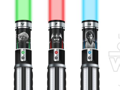 3 Lightsabers all in Photoshop