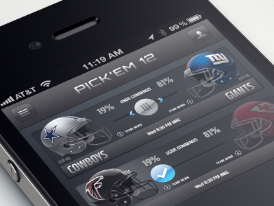 Pick'em app concept