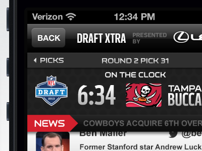 NFL Draft Live companion app