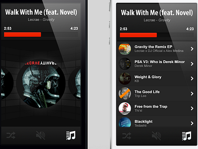 Playlist shot ios music player