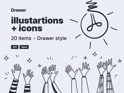 Drawer design hand drawn icons illustration ui ukraine web