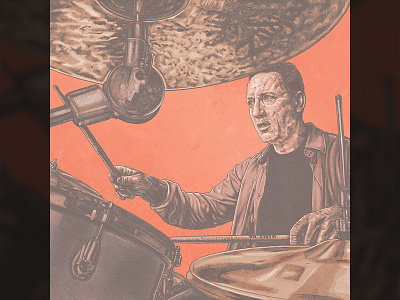 Jimmy Chamberlain Portrait brushes drawing drummer fun illustration music palette portrait procreate smashing pumpkins