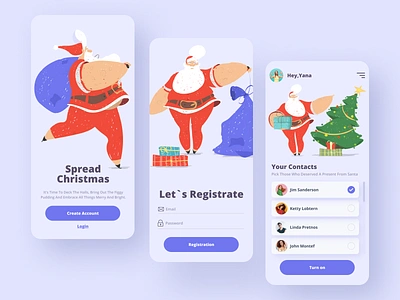 Christmas Gifts App app celebration christmas dribbble gifts illustration new year presents santaclaus ui ux design web