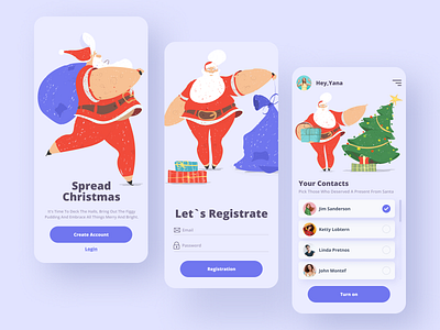 Christmas Gifts App app celebration christmas dribbble gifts illustration new year presents santaclaus ui ux design web