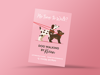 Simple dog walking flyer advertising dog dogs flyer leaflet walker