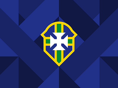 Brazil Geometric World Cup Football Badge badge brazil crest football geometric grid logo world cup