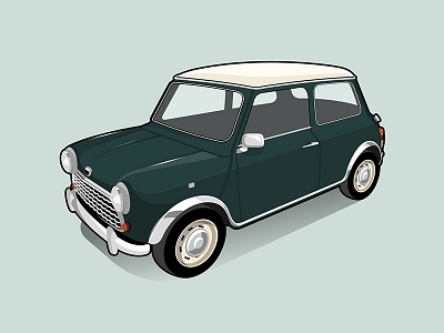 Classic Mini Illustration car classic car classic mini illustration mini poster print process vector