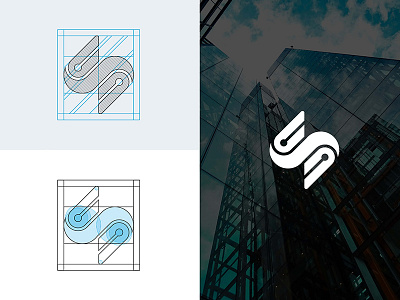 Logomark process for SmartStructure behance brand branding grid icon identity logo logo design logofolio process s