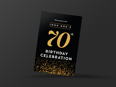 Birthday invitation design from a few weeks back. 70 birthday celebrate invitation invite layout party