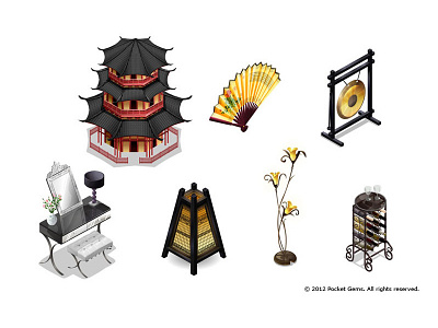 Campus Life Assets decorations isometric vector