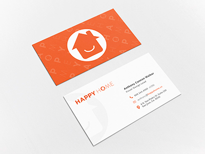 Business cards for The Happy Home Company branding business cards identity logo print stationery typography