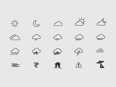 Lovely Weather App Weather Icons cloud fog hail icons lightning moon rain snow sun tornado weather wind