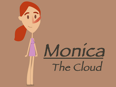 Monica cartoon character design illustration paperless animation