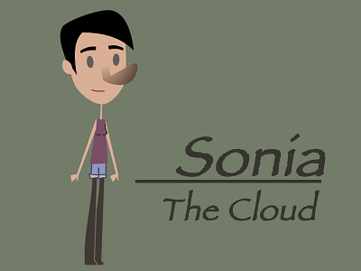 Sonia (new hair style) cartoon character design illustration paperless animation