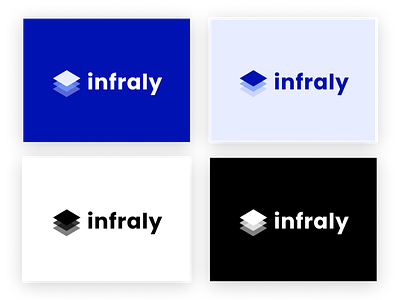 Infraly Logo / Brand Design (Three Tone Blue Design) blue branding clean design flat holdings company light logo modern three tone transparent vector
