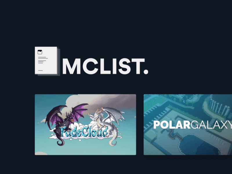 MCList Minecraft Gaming Server Discovery & Sharing Web Design