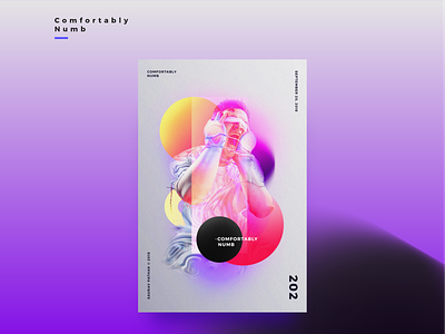 FLOYD | COMFORTABLY NUMB | Illustrative Poster color illustration pink floyd poster vibrant