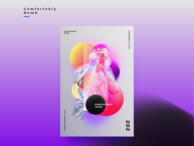 Floyd Comfortably Numb Illustrative Poster By Saurav Pathak On