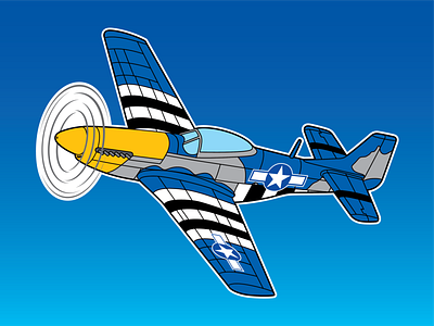 P 51 Mustang Illustrations aircraft aviation design illustration sticker design vector warbird
