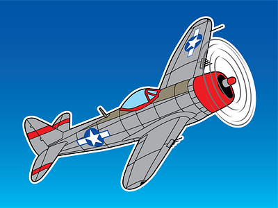 P 47 Thunderbolt aircraft aviation design illustration sticker sticker design vector warbird