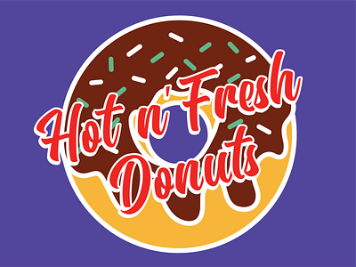 Hot N' Fresh Donuts design donut shop illustration logo sticker design vector vintage logo