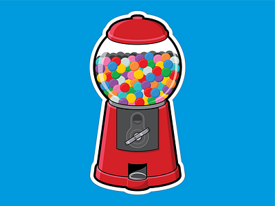 Gumball Machine design gumball gumball machine illustration logo sticker design vector