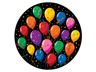 Celebration Balloons balloons birthday celebration confetti design illustration vector