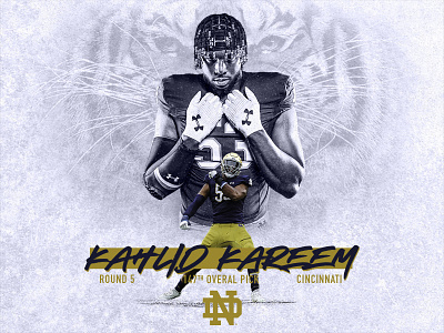 Kahlid Kareem Notre Dame Football Design bengals branding college design football graphicdesign irish photoshop sports design