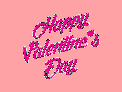 Happy Valentine S Day heart love pink typography valentine vector