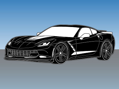 Corvette Z06 (sports car) auto car chevy corvette illustration vector