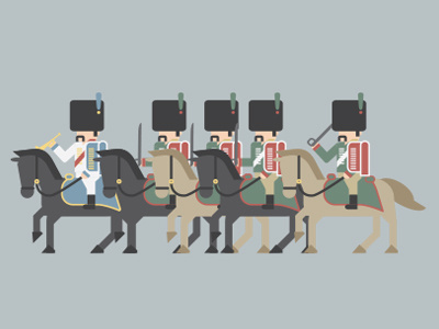 The Hussars are coming icon illustration