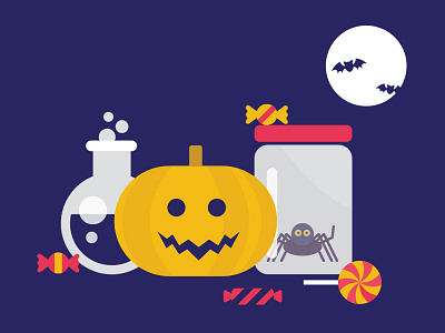 Halloween branding illustration