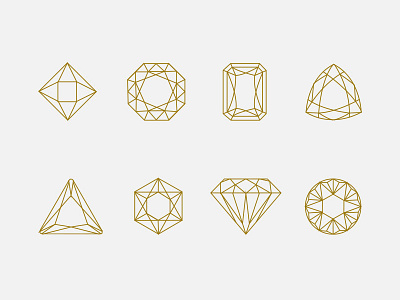 Gems Icons flat gems gold icons illustration pictograms ui webdesign