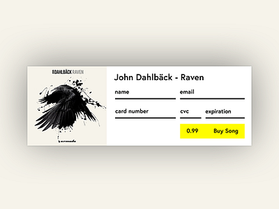 Daily UI Day 002 — Credit Card Checkout credit card daily ui form music song ui yellow