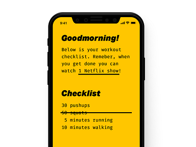 Daily UI Day 041 — Workout Tracker daily ui ui workout workout tracker yellow