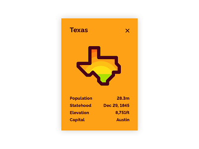 Daily UI Day 045 — Info Card card daily ui dailyui info info card orange texas